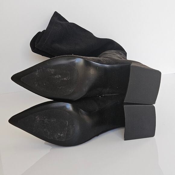 Steve Madden Women's Shari Over The Knee‎ Heeled Boots Black Size 7M Faux Suede - Picture 7 of 12